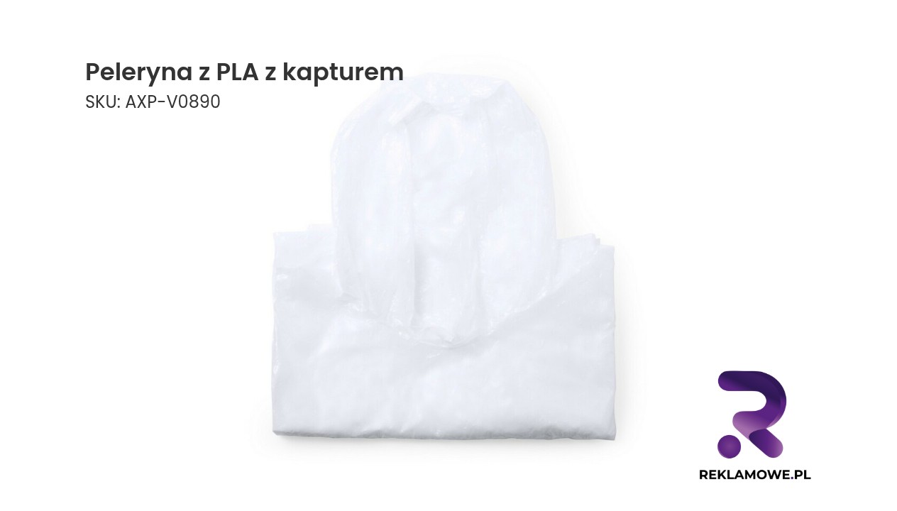 Peleryna z biodegradowalnego PLA z kapturem