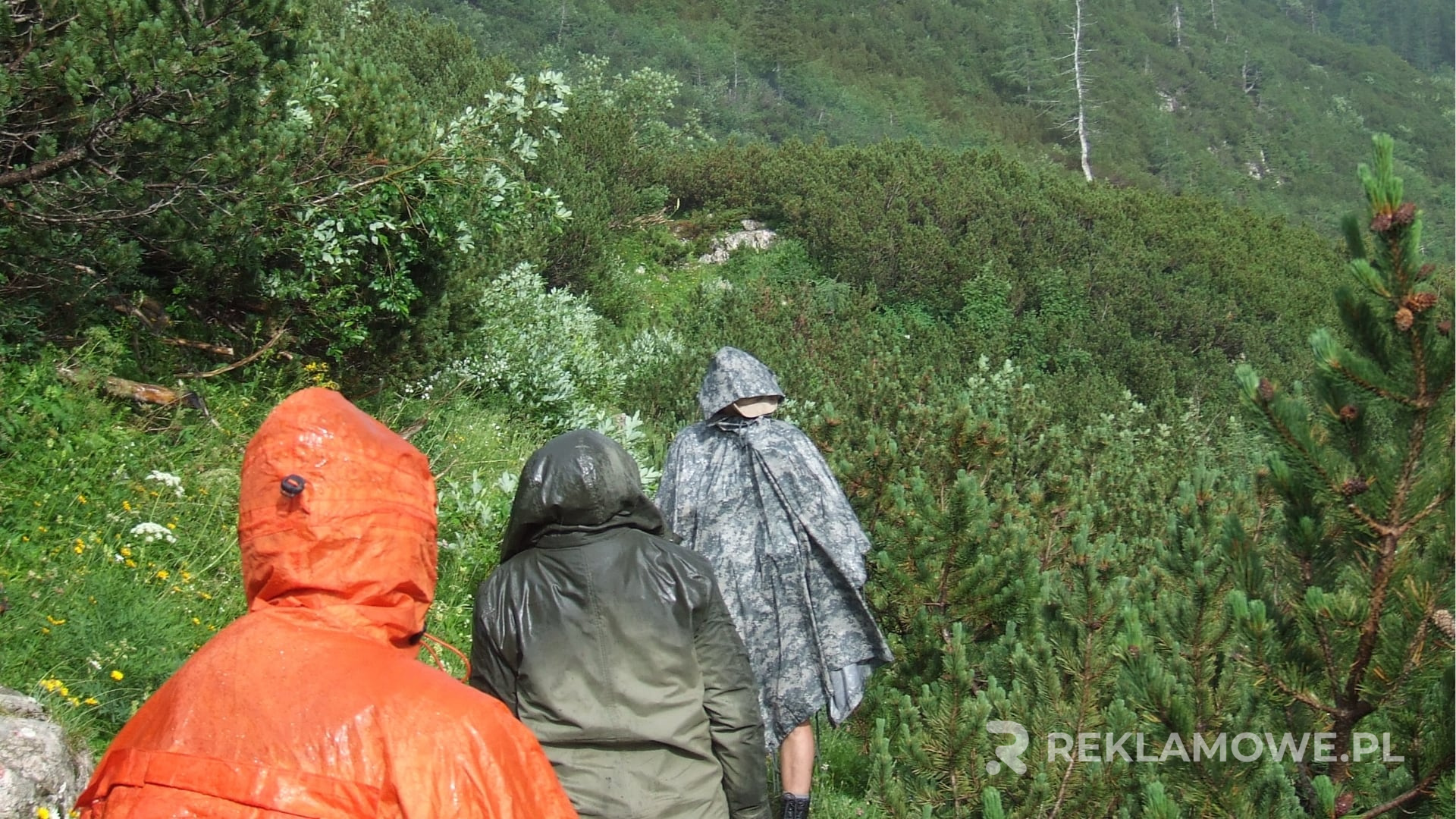 Kolorowa peleryna reklamowa na tle miasta